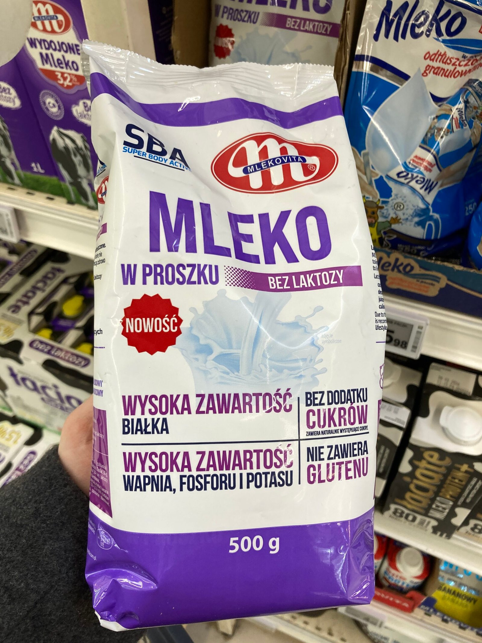 zdjęcie opakowania mleka w proszku bez laktozy